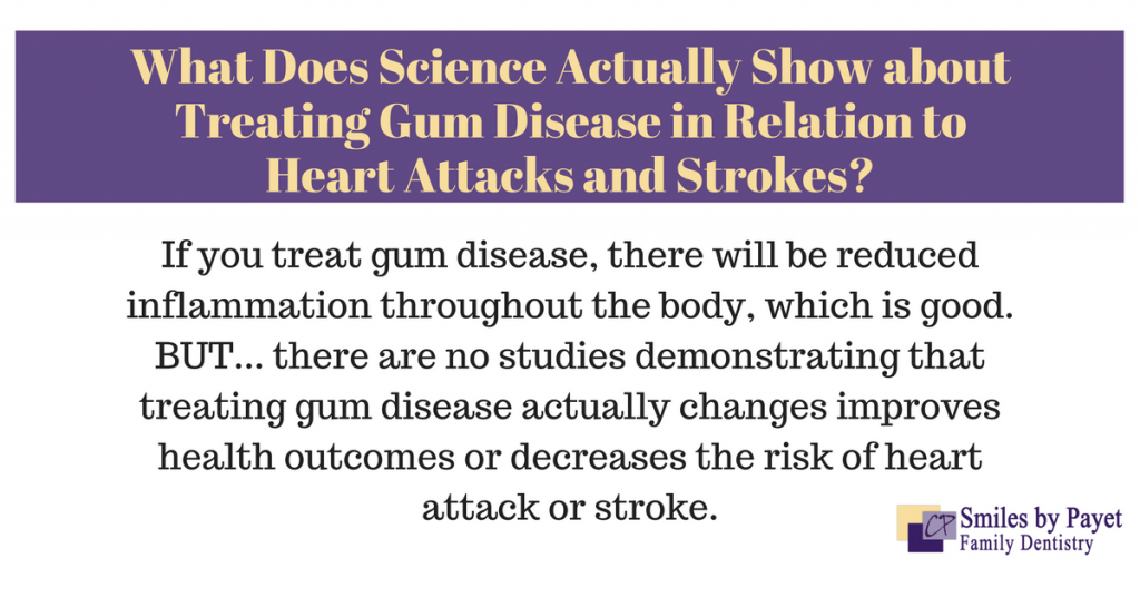 does treating periodontal disease reduce heart attacks, strokes?