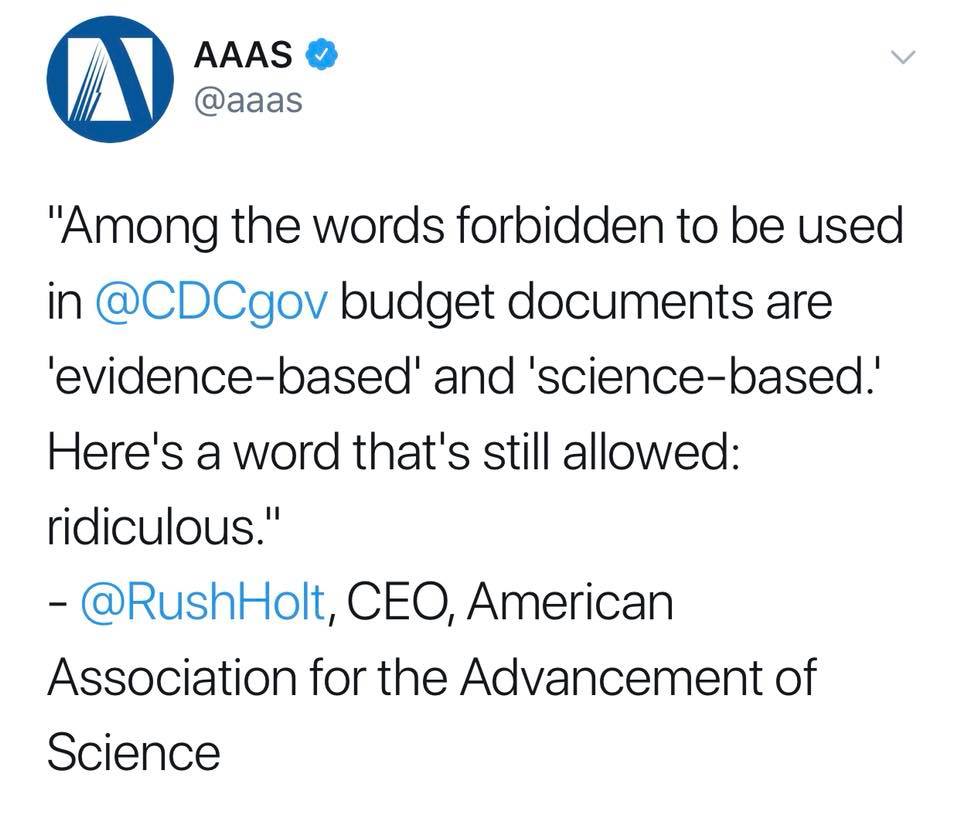 The AAAS calls censorship of CDC scientists "ridiculous."