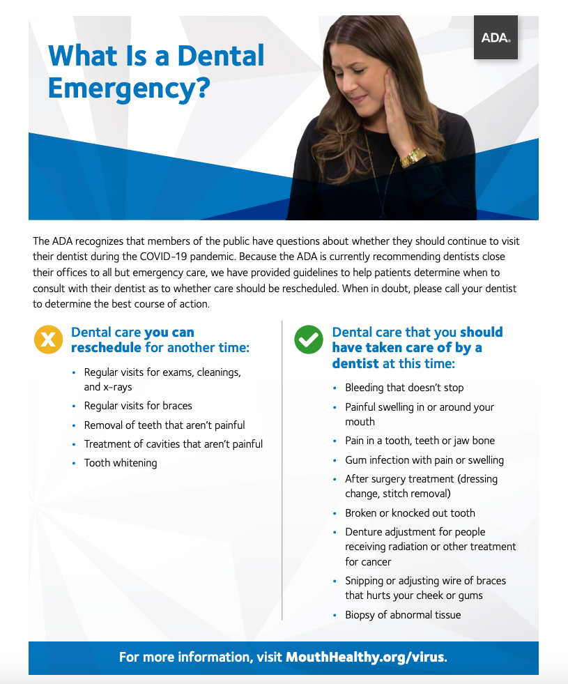 what is a dental emergency during covid-19